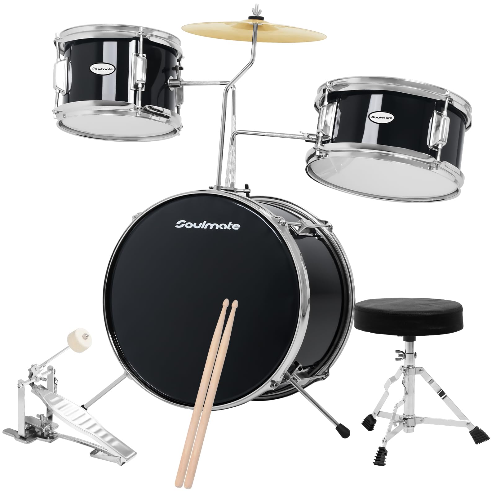 Amazon.com: Soulmate Kids Drum Set - 3 Piece 14 Inch Beginner Drum